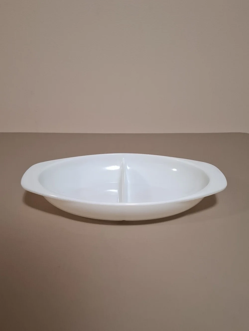 Vintage Pyrex 1083 White Divided Oval Dish 1 1/2 Quart Serving Party Platter
